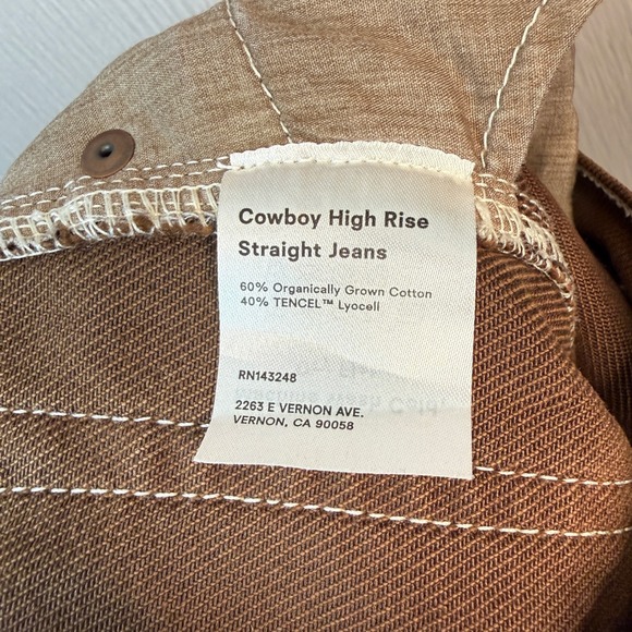 Reformation Cowboy High Rise Straight Leg Jeans Brown Size 30 (Flawed) - Picture 7 of 10